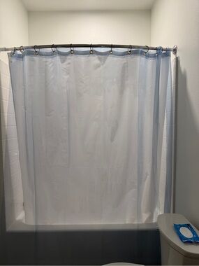 Light Blue Translucent Shower Curtain - Unbranded